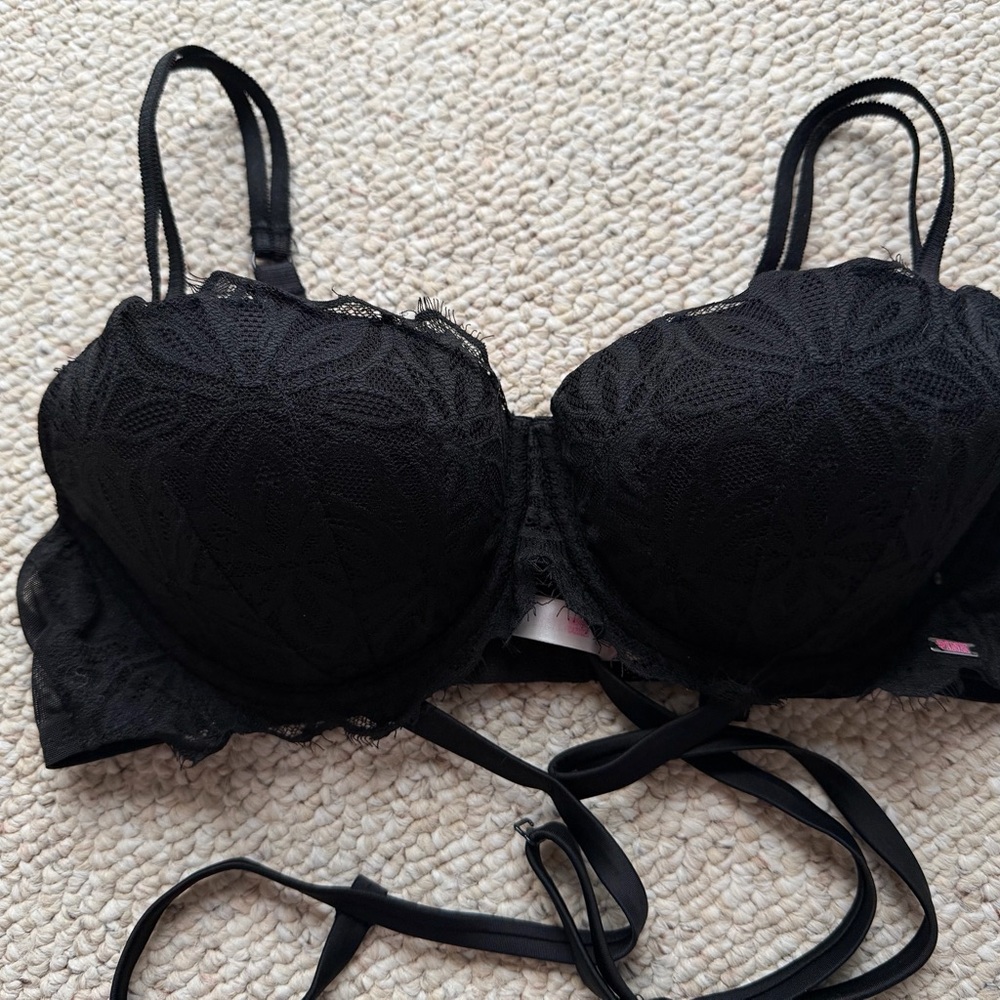 PINK Victoria's Secret Black Lace Bra